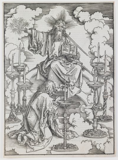 シリーズ「The Apocalypse」の 7 つのローソク足のビジョン 作： Albrecht Dürer
