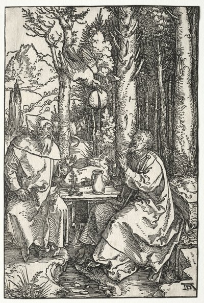 隠者聖パウロへの聖アントニウスの訪問 作： Albrecht Dürer