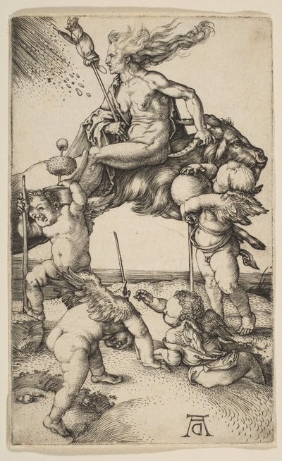 魔女、ca。 1500。 作： Albrecht Dürer