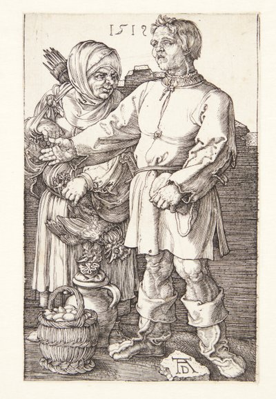 市場での農民と彼の妻 作： Albrecht Dürer