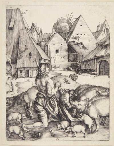 豚に囲まれた放蕩息子 作： Albrecht Dürer