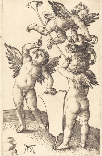 3 つの天才、c。 1505年。 作： Albrecht Dürer