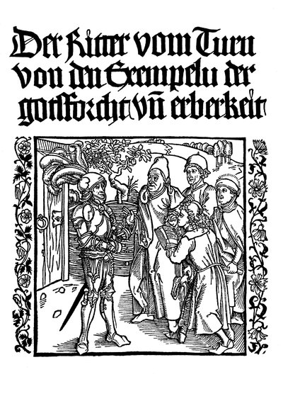 塔の騎士の書、c1495のタイトルページ 作： Albrecht Dürer