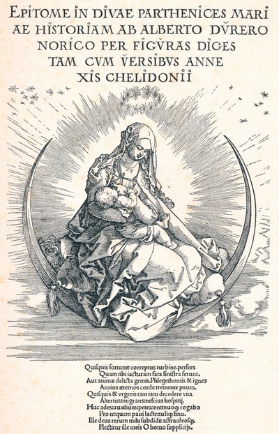聖母の生涯のタイトルページ、1511、1906 作： Albrecht Dürer