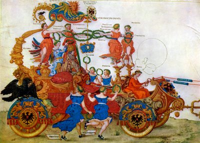 マクシミリアン1世の勝利の車、16世紀。 作： Albrecht Dürer