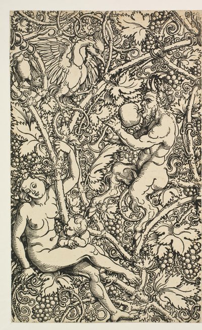 サテュロス族のタペストリーの 2 つのデザイン 作： Albrecht Dürer
