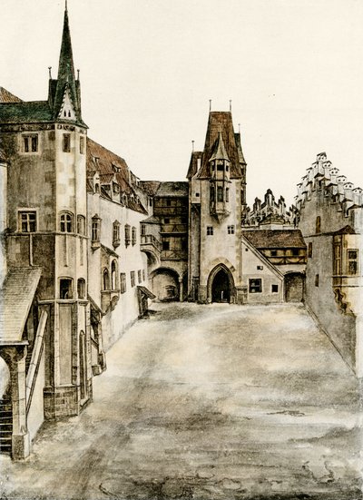 城の中庭の眺め 作： Albrecht Dürer