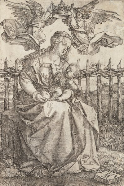 二人の天使に戴冠した聖母マリア 作： Albrecht Dürer