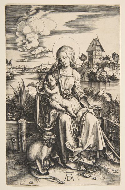 猿と聖母子1498年。 作： Albrecht Dürer