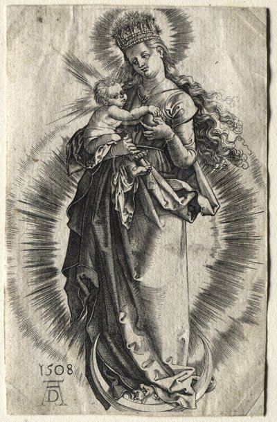 三日月の上に立つ、星の冠を戴いた聖母 作： Albrecht Dürer