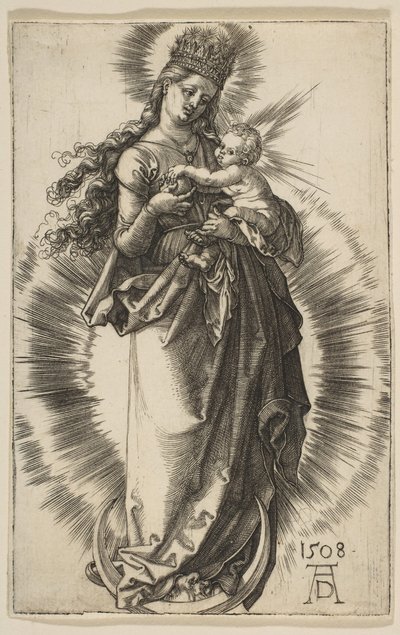星冠を持つ三日月の聖母、1508年。 作： Albrecht Dürer