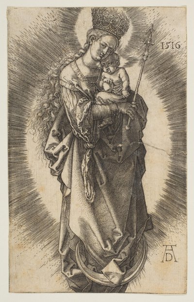 王笏と星の冠を持つ三日月上の聖母 作： Albrecht Dürer
