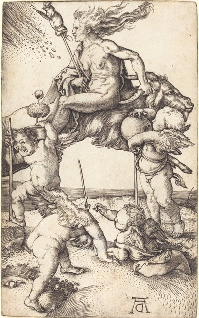 ヤギに乗る魔女 作： Albrecht Dürer