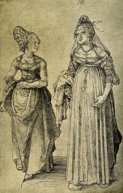 ニュルンベルクとベネチアの女性 作： Albrecht Dürer