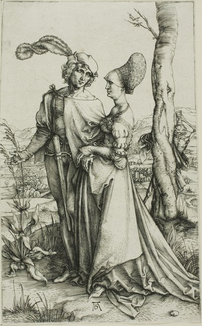 死に脅かされる若いカップル (プロムナード) 作： Albrecht Dürer