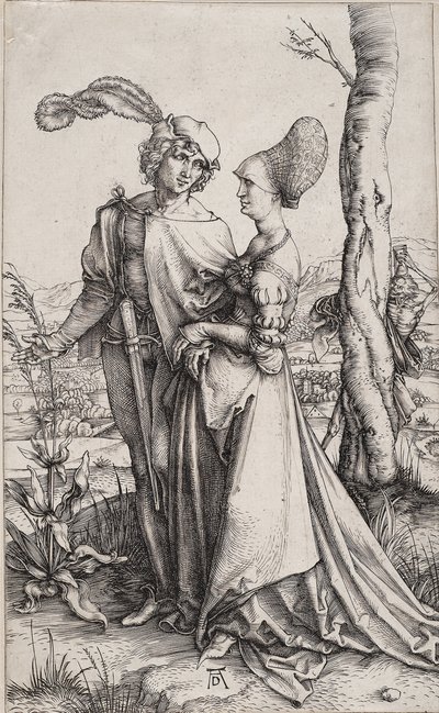 死に脅かされている若いカップルプロムナード 作： Albrecht Dürer