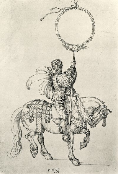 リースホルダーとしての若いライダー 作： Albrecht Dürer