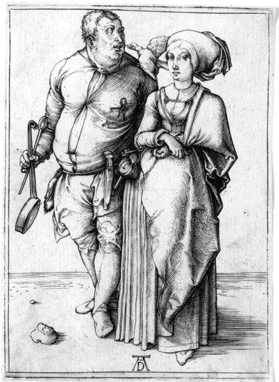 料理人とその妻」1496年頃（彫刻作品 作： Albrecht Dürer