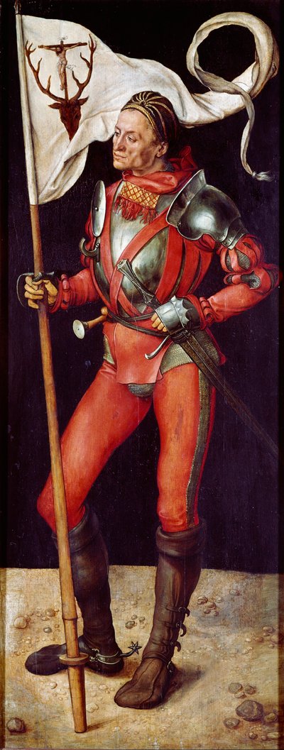 祭壇画 パウムガルトナー「聖エウスタキウス」 アルブレヒト・デューラー（1471-1528）画 1504年 約 Sun.157x61 cm ミュンヘン、アルテ・ピナコテーク 作： Albrecht Dürer