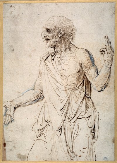 身振り手振りをする老人（紙にペン、インク 作： Albrecht Dürer