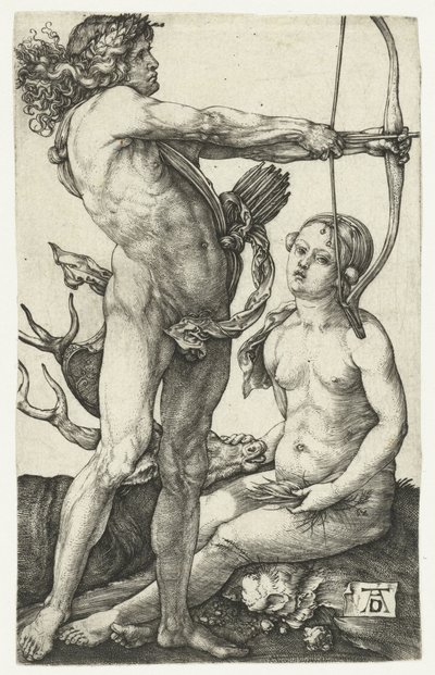 アポロとダイアナ 作： Albrecht Dürer or Duerer