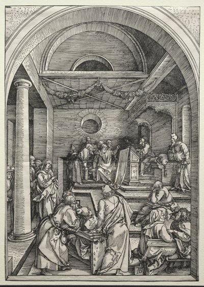 博士たちと論争するキリスト 1503-1504年頃（木版画） 作： Albrecht Dürer or Duerer