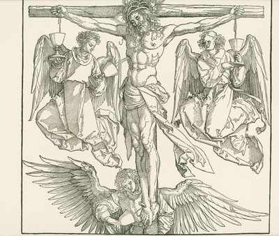 十字架上のキリストと3人の天使 1513年頃（木版画） 作： アルブレヒト・デューラーまたはデューラー