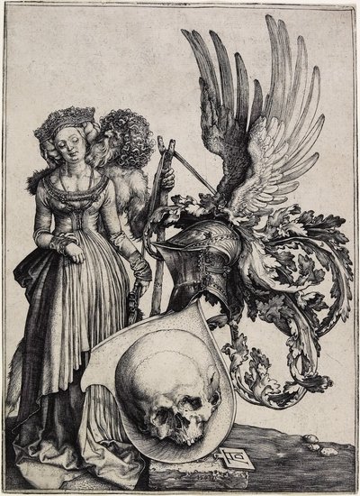頭蓋骨のある紋章、1503年頃 作： Albrecht Dürer