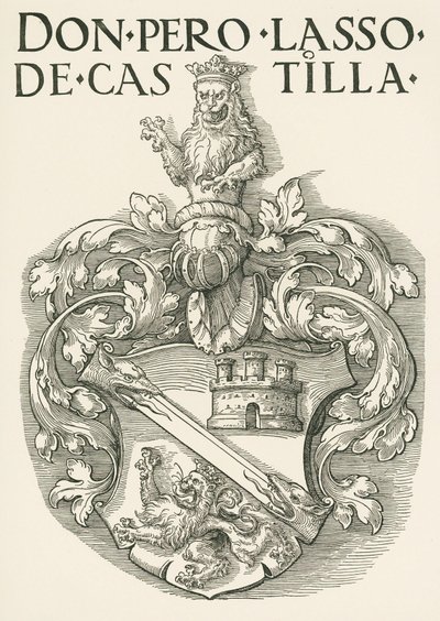 ドン・ペドロ・ラッソ・デ・カスティージャの紋章、1530年頃（木版画） 作： アルブレヒト・デューラーまたはデューラー