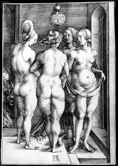 4人の裸の女性、または魔女 作： Albrecht Dürer
