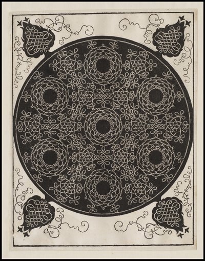4番目の結び目、中心が黒い、7つの円形の結び目のグループ、1506年頃 作： Albrecht Dürer