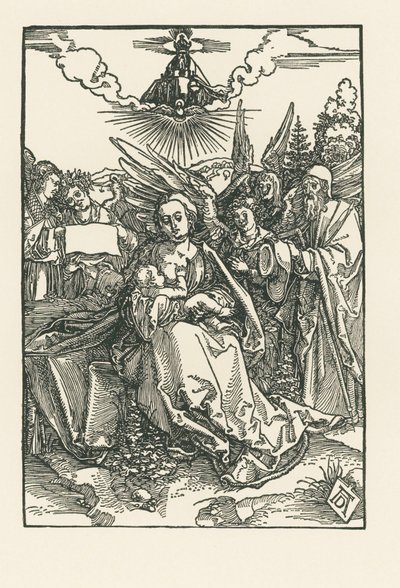 5人の天使と聖家族 1503-04年頃（木版画） 作： アルブレヒト・デューラーまたはデューラー