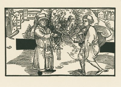 ラチェスとパルメーノ、1492-93年頃（木版画） 作： アルブレヒト・デューラーまたはデューラー