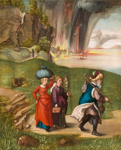 ロトとその娘たち、c。 1496-99（パネルに油彩） 作： Albrecht Dürer