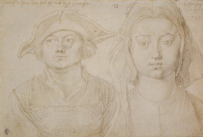 マルクス・ウルスタット；アントワープの若い美女 1520-21年頃（象牙色敷紙にシルバーポイント、下塗り） 作： Albrecht Dürer or Duerer