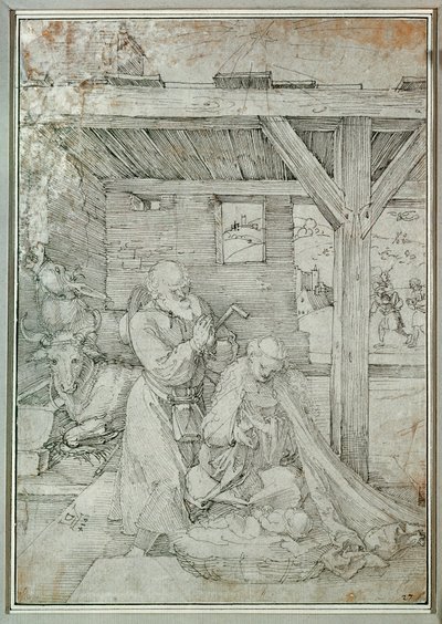 キリスト降誕（ペンとインク） 作： Albrecht Dürer or Duerer