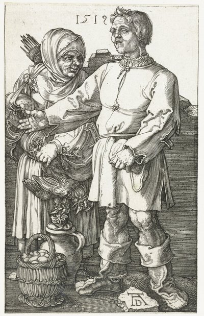 市場に出回る農民夫婦 作： Albrecht Dürer or Duerer