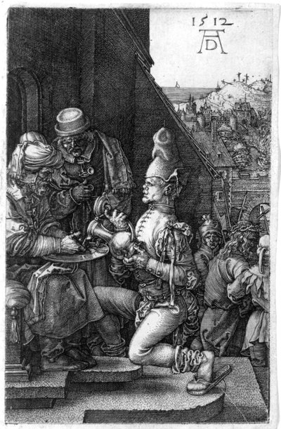 手を洗うピラト（『彫られた受難』より 作： Albrecht Dürer