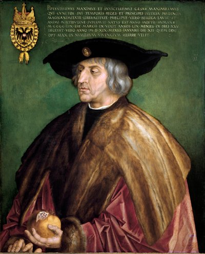 ハプスブルク家の皇帝マクシミリアン1世（1459-1519）の肖像 アルブレヒト・デューラー（1471-1528）の絵画 作： Albrecht Dürer