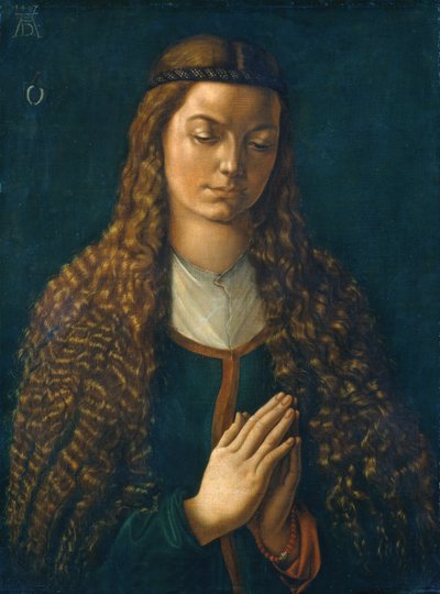 髪を下ろした若い女性の肖像 作： Albrecht Dürer or Duerer