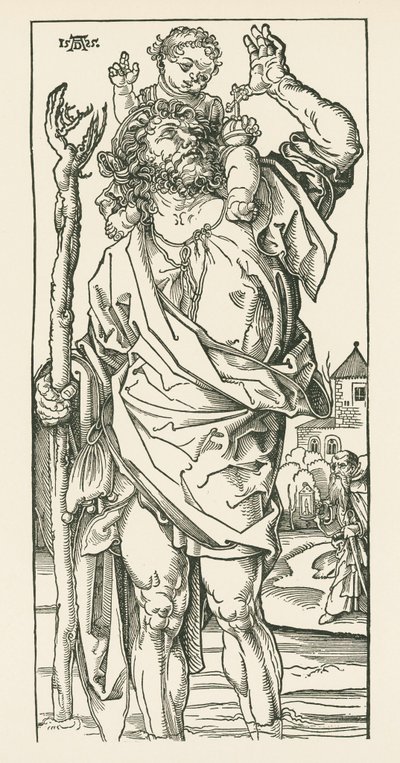 聖クリストファーニュルンベルク、1500-05年頃（木版画） 作： アルブレヒト・デューラーまたはデューラー