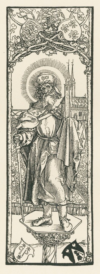 柱の上の聖セバルト 1501年頃（木版画） 作： アルブレヒト・デューラーまたはデューラー