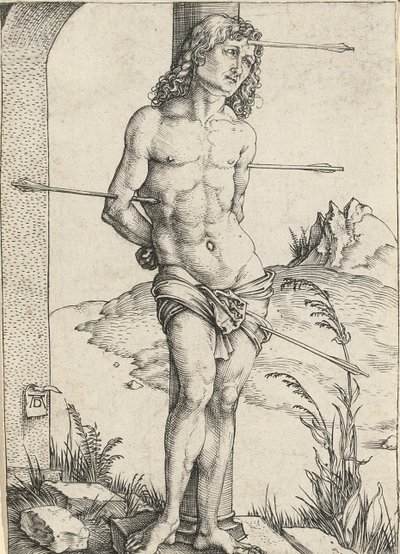 聖セバスチャンが柱に縛られた、1499年頃 作： Albrecht Dürer