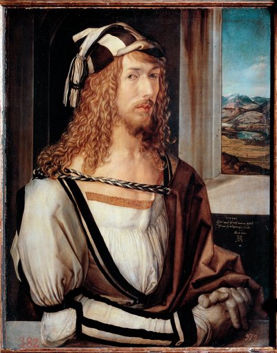 26歳の自画像（木に油 作： Albrecht Dürer