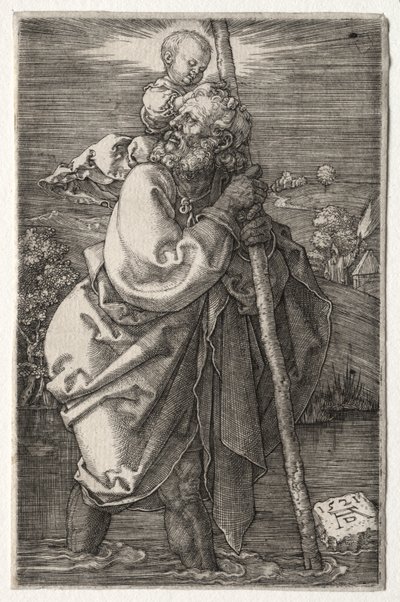 聖クリストファー、左向き 作： Albrecht Dürer or Duerer