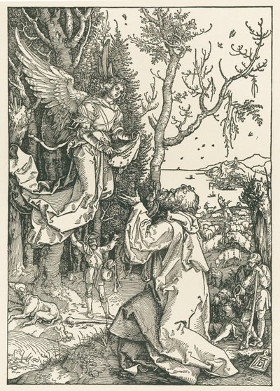 ヨアヒムにメッセージを伝える天使 1504年頃（木版画） 作： アルブレヒト・デューラーまたはデューラー