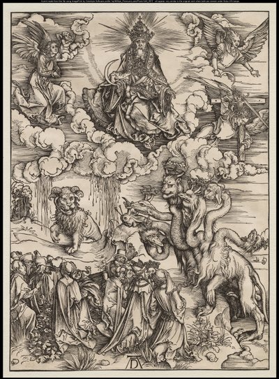 黙示録：羊のような2つの角を持つ獣、1496-97 作： Albrecht Dürer