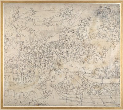 コンスタンツ湖畔のロールシャッハ付近での襲撃（1500年頃）（紙にペンとインク 作： Albrecht Dürer