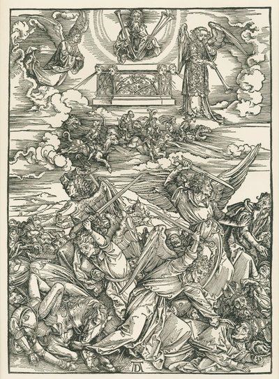 天使の戦い聖ヨハネの黙示録 1496-98年頃（木版画） 作： アルブレヒト・デューラーまたはデューラー