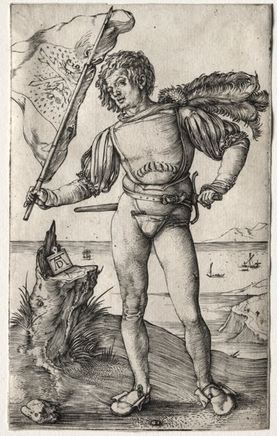 1500年頃のブルゴーニュの旗手（エングレーヴィング） 作： Albrecht Dürer or Duerer